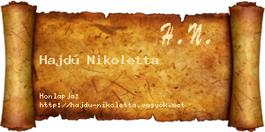 Hajdú Nikoletta névjegykártya